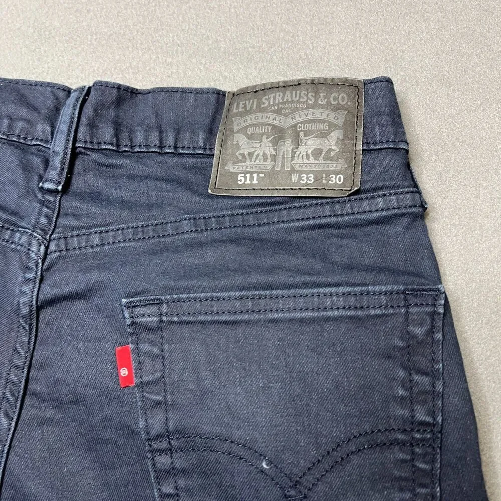 Levis 511 Jeans Men's 33 X 30 Blue Denim Slim Fit Straight Leg Classic 5-Pocket
